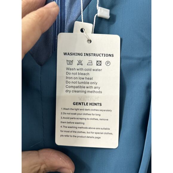 Foteisy Women's Romper Shorts Size‎ L Ruffle Front Adjustable Strap Teal Lined - Picture 7 of 16